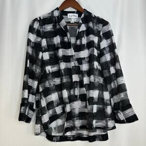 Joseph Ribbkoff evening jacket black and white mesh art to wear 10